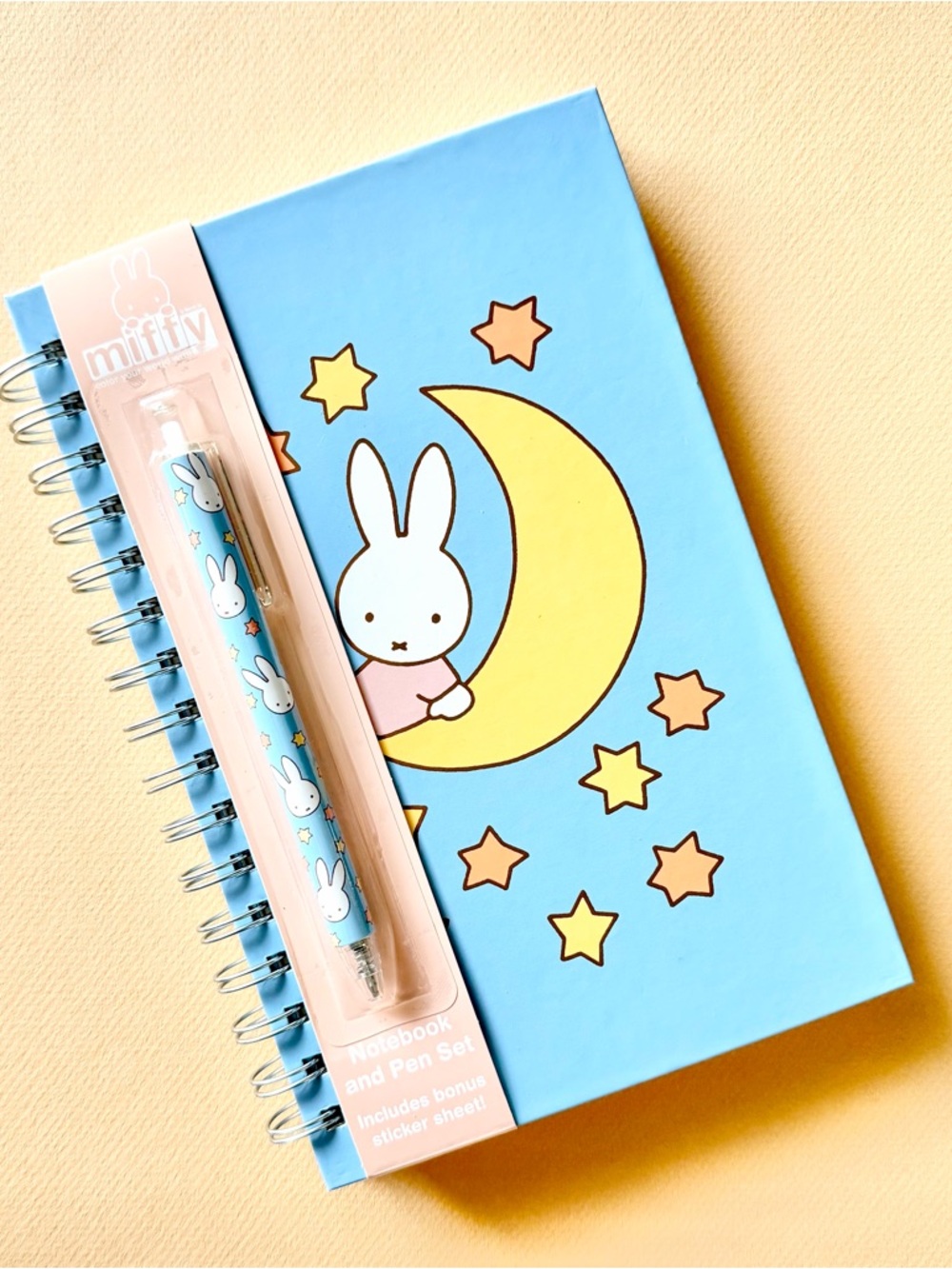 Cute Miffy Bunny Moon & Stars Notebook with Pen Set and Stickers